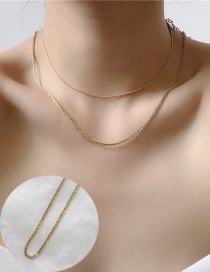 Fashion Golden Twisted Stacked Metal Chain Necklace