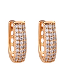Fashion Rose Gold Copper-set Zircon Openwork Earrings