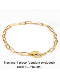 Fashion Fish Chain Thick Chain Copper Inlaid Zircon Geometric Letter Openwork Necklace