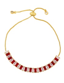Fashion Red And White 18k Copper-plated Adjustable Bracelet