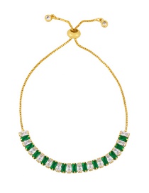 Fashion Green-white 18k Copper-plated Adjustable Bracelet