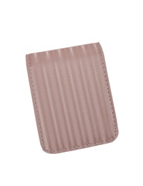 Fashion Pink Stripe Wallet With Mirror Lipstick