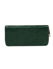 Fashion Green Long 2-fold Stone Pattern Multi-function Wallet