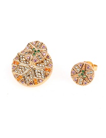 Fashion Golden Back Hanging Size With Diamond Earrings