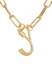 Fashion Gold Color J (40cm) Alloy Letter Necklace