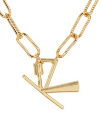 Fashion Gold Color K (60cm) Alloy Letter Necklace