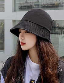 Fashion Black Sunshade Sunscreen Solid Color Fisherman Hat
