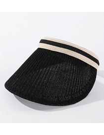 Fashion Black Knitted Breathable Sunscreen Top Hat