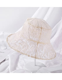 Fashion Beige Thin Lace Embroidered Breathable Fisherman Hat