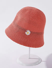 Fashion Chrysanthemum Pink Daisy Embroidered Fisherman Hat