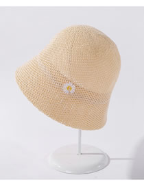 Fashion Beige Daisy Embroidered Fisherman Hat