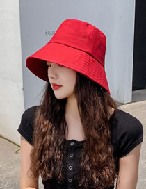 Fashion Red Pure Color Fisherman Hat