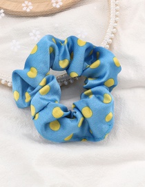 Fashion Blue Polka Dot Printed Intestinal Loop Hair Rope