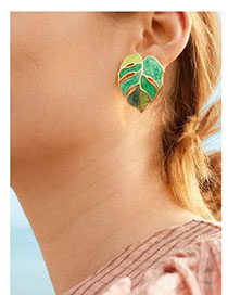 Fashion Green Alloy Drop Earrings