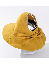 Fashion Yellow Bow-shade Solid Color Empty Top Hat