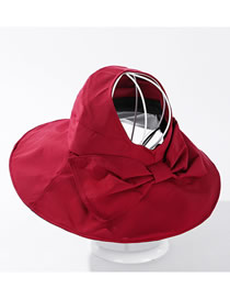Fashion Red Bow-shade Solid Color Empty Top Hat