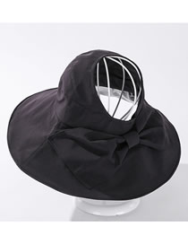 Fashion Black Bow-shade Solid Color Empty Top Hat