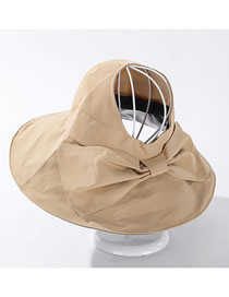 Fashion Khaki Bow-shade Solid Color Empty Top Hat