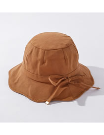 Fashion Coffee Color Irregular Side Cotton Tethered Fisherman Hat