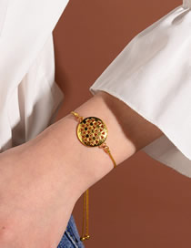 Fashion Round Gold-plated Diamond-set Diamond Dripping Eye Adjustable Bracelet