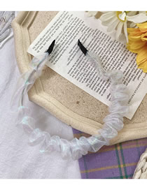 Fashion Creamy-white Mesh Yarn Wrinkle Shiny Hairband