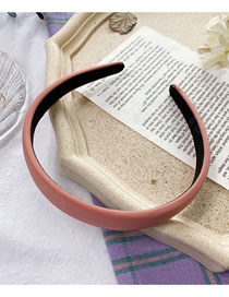 Fashion Pink Sponge Solid Color Wide-brimmed Fabric Headband