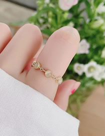Fashion Golden Small Round Resin Ring
