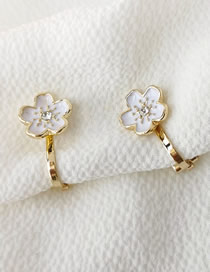 Fashion White (diamond Flower Section) Glazed Cat Flower Fun No Pierced Ear Bone Clip