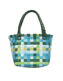 Fashion Color Three Woven Contrast Color Vegetable Basket Handbag