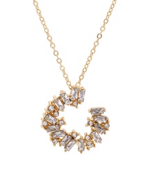 Fashion White Diamond-cut Geometric Alloy Hollow Necklace