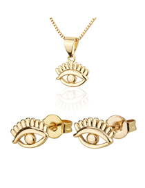 Fashion Golden Eye Gold-plated Earring Necklace Set