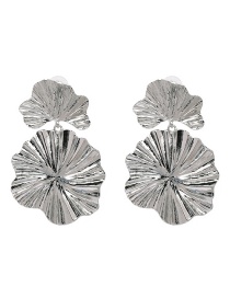 Fashion Silver Alloy Flower Irregular Earrings