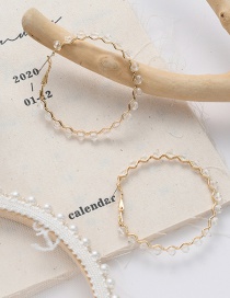 Fashion White Crystal Circle Wave Pattern Alloy Earrings