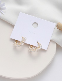 Fashion Crystal White Hand-woven Crystal Pearl Alloy Earrings