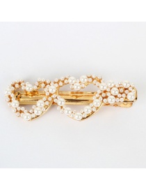 Fashion Love Diamond-shaped Pearl-shaped Geometric Hollow Hairpin