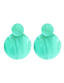 Fashion Green Geometric Round Shell Earrings