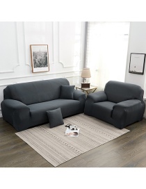 Fashion Dark Grey Solid Color Stretch All-inclusive Fabric Slip Resistant Sofa Cover
