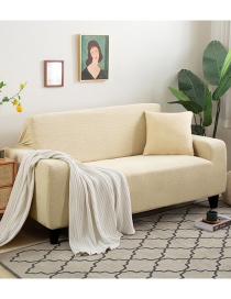 Fashion Beige Thick Corn Wool Dustproof Solid Color All-inclusive Elastic Non-slip Sofa Cover