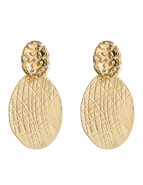 Fashion Oval Geometric Sub-gold And Rhinestone Earrings