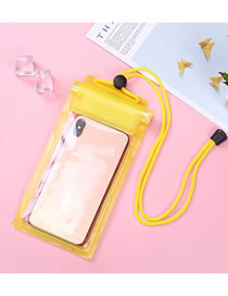 Fashion Yellow Pvc Transparent Three Drifting Swimming Hot Spring Mobile Phone Waterproof Bag