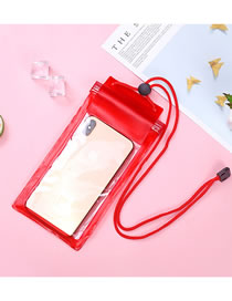 Fashion Red Pvc Transparent Three Drifting Swimming Hot Spring Mobile Phone Waterproof Bag
