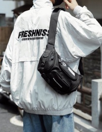 Fashion Black Oxford Shoulder Bag With Wide Shoulder Strap