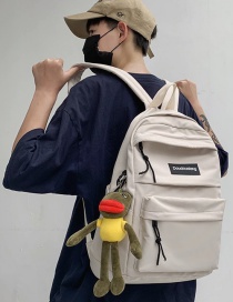 Fashion White Nylon Letter Backpack