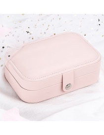 Fashion Cherry Blossom Powder Leather Portable Double-layer Jewelry Box