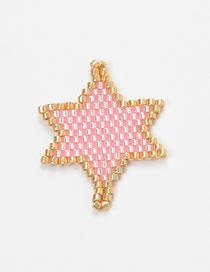 Fashion Pink Rice Beads Weave Geometric Pattern Accessories