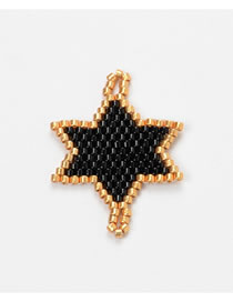 Fashion Black Rice Beads Weave Geometric Pattern Accessories