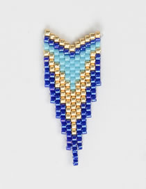 Fashion Diamond Blue Rice Beads Weave Geometric Pattern Accessories