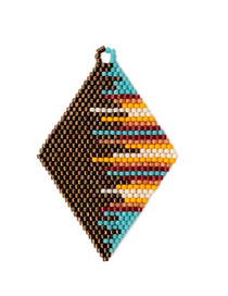 Fashion Diamond Brown Rice Beads Weave Geometric Pattern Accessories