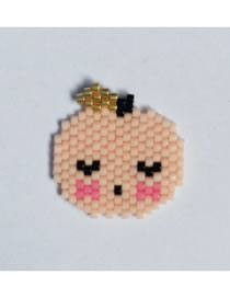 Fashion Doll Pink Rice Beads Weave Geometric Pattern Accessories