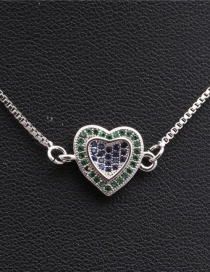 Fashion Love Platinum Copper Micro-set Zircon Love Circle Geometric Necklace